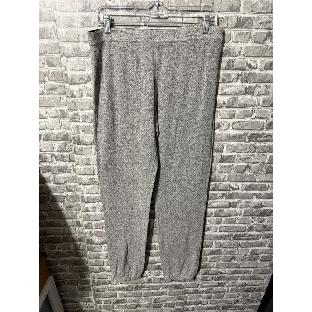 American Eagle Outfitters Gray Joggers Metallic Gold Logo Waistband Medium
